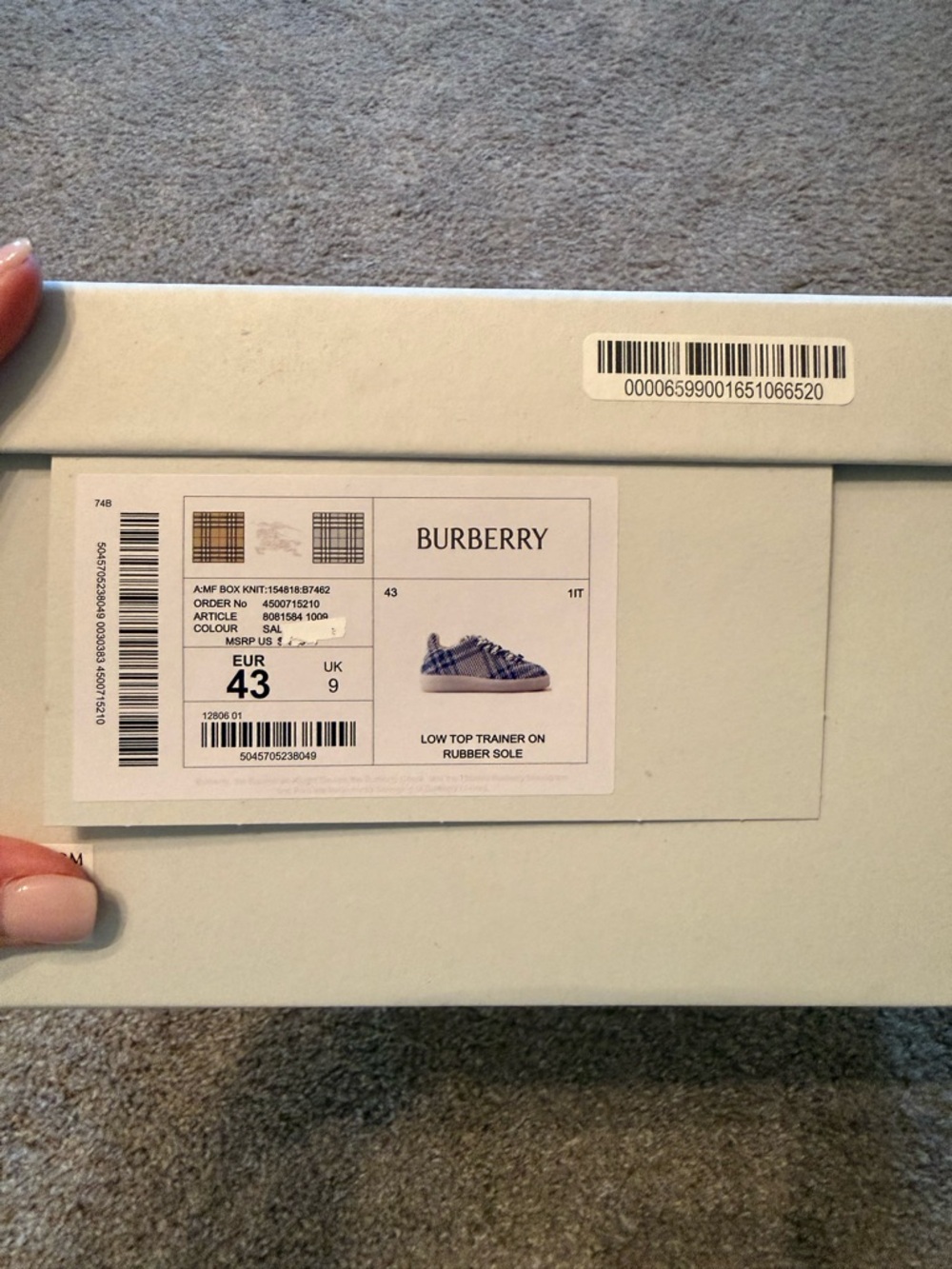 Burberry Blue & White Sneakers - Picture 13 of 14